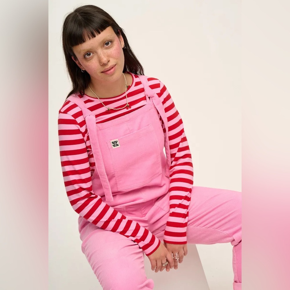Lucy & Yak Pink Corduroy Dungarees